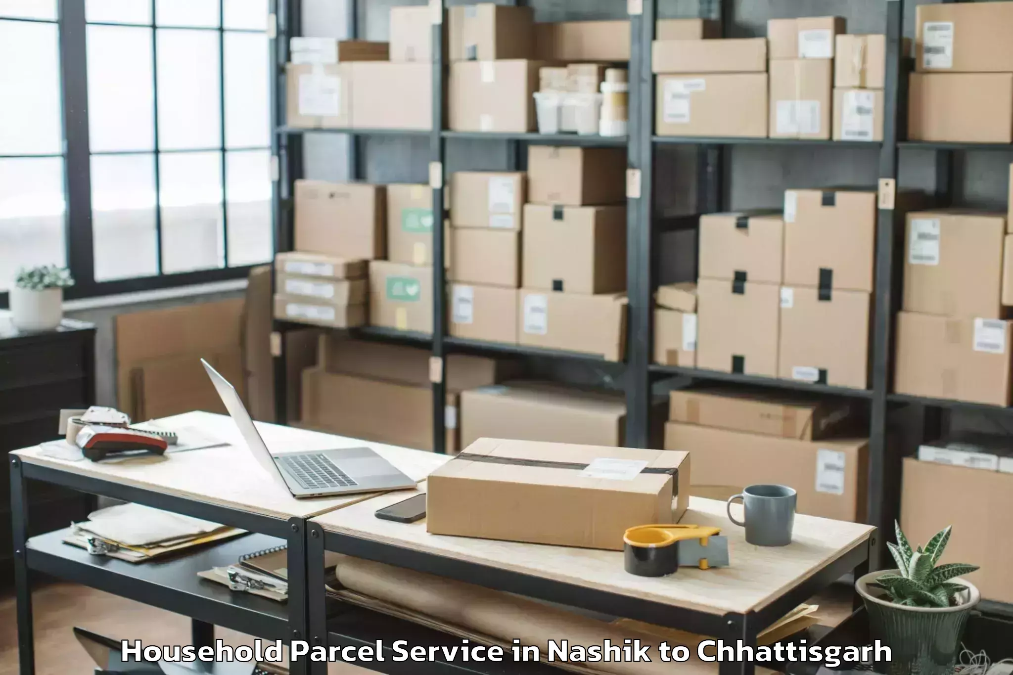 Book Your Nashik to Gharghoda Household Parcel Today